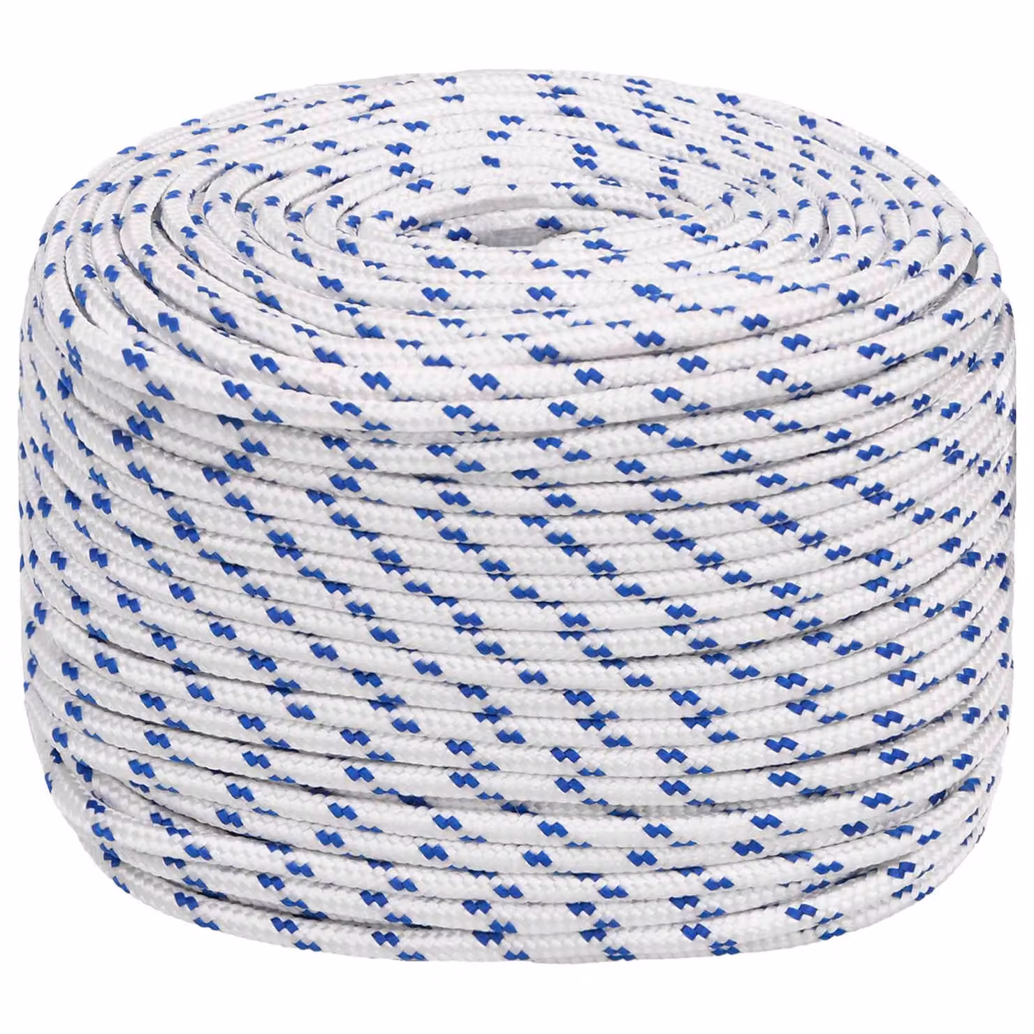 Corda multiuso vidaXL in plastica Bianco e Blu, Diametro: 6 mm, Lunghezza: 25 m, Carico massimo: 240 kg