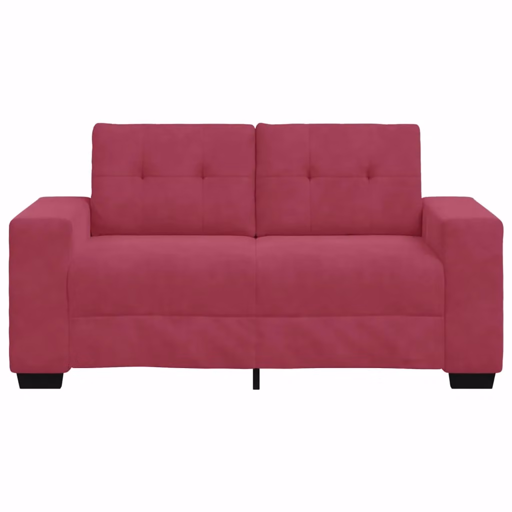 Divanetto moderno vidaXL in velluto rosso per soggiorno L: 160 cm, P: 77 cm, H: 82 cm – 2