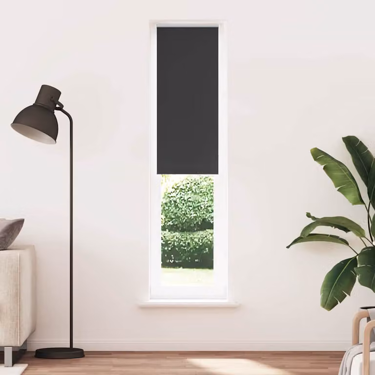 Tenda a Rullo Oscurante vidaXL in Poliestere, Colore Nero o Antracite, L: 45 cm, H: 210 cm