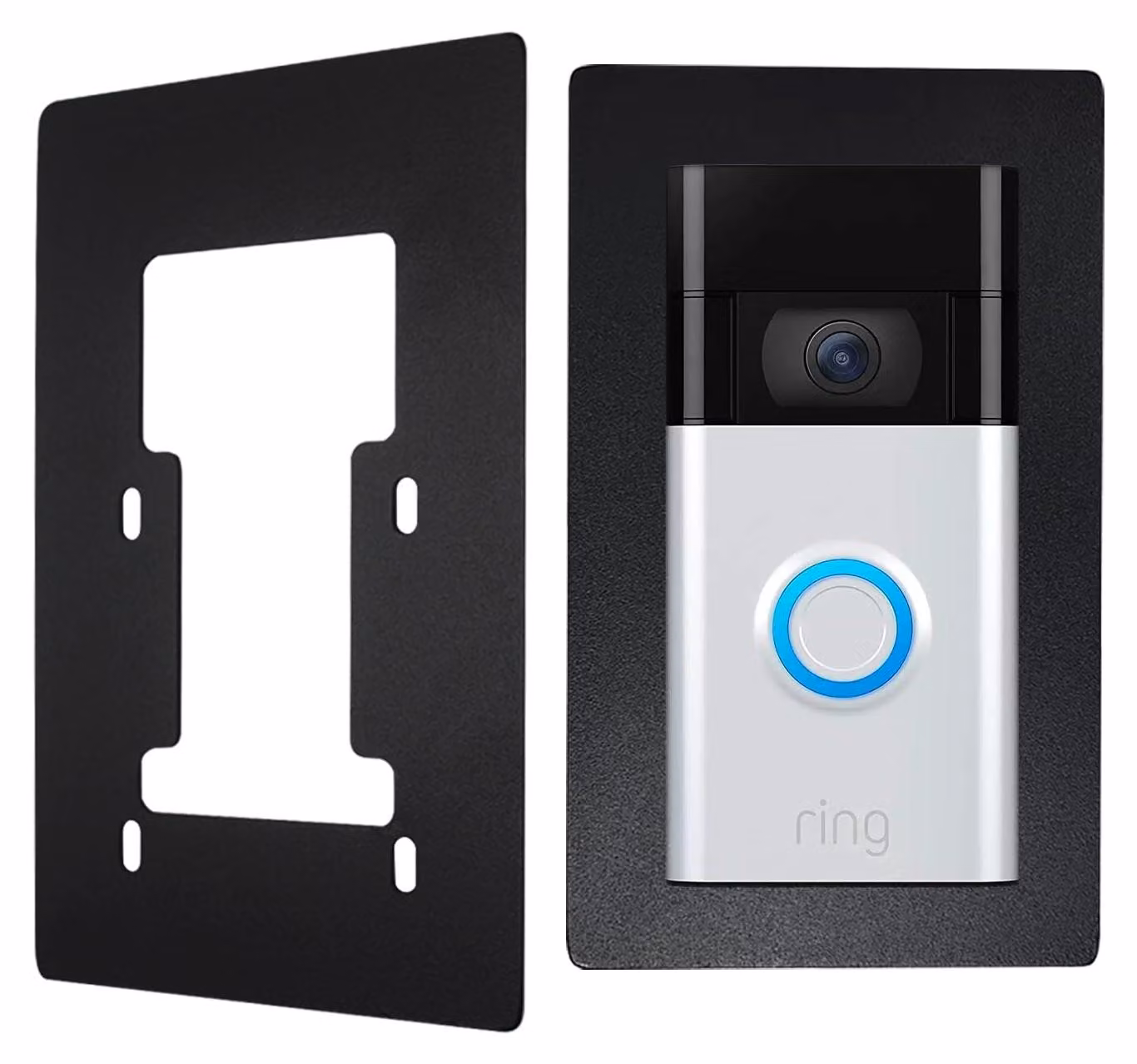 Telaio in acciaio inossidabile per videocitofono, batteria di seconda generazione, colore nero