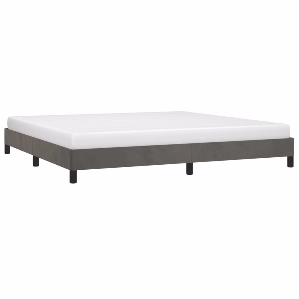 The Living Store Struttura letto grigio scuro 200x200 cm in velluto