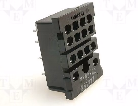 1x Base: Larghezza: 22 mm, 10A, 250VAC, Altezza: 12 mm, Numero di pin: 8. PY08-02, Relè elettromagnetico