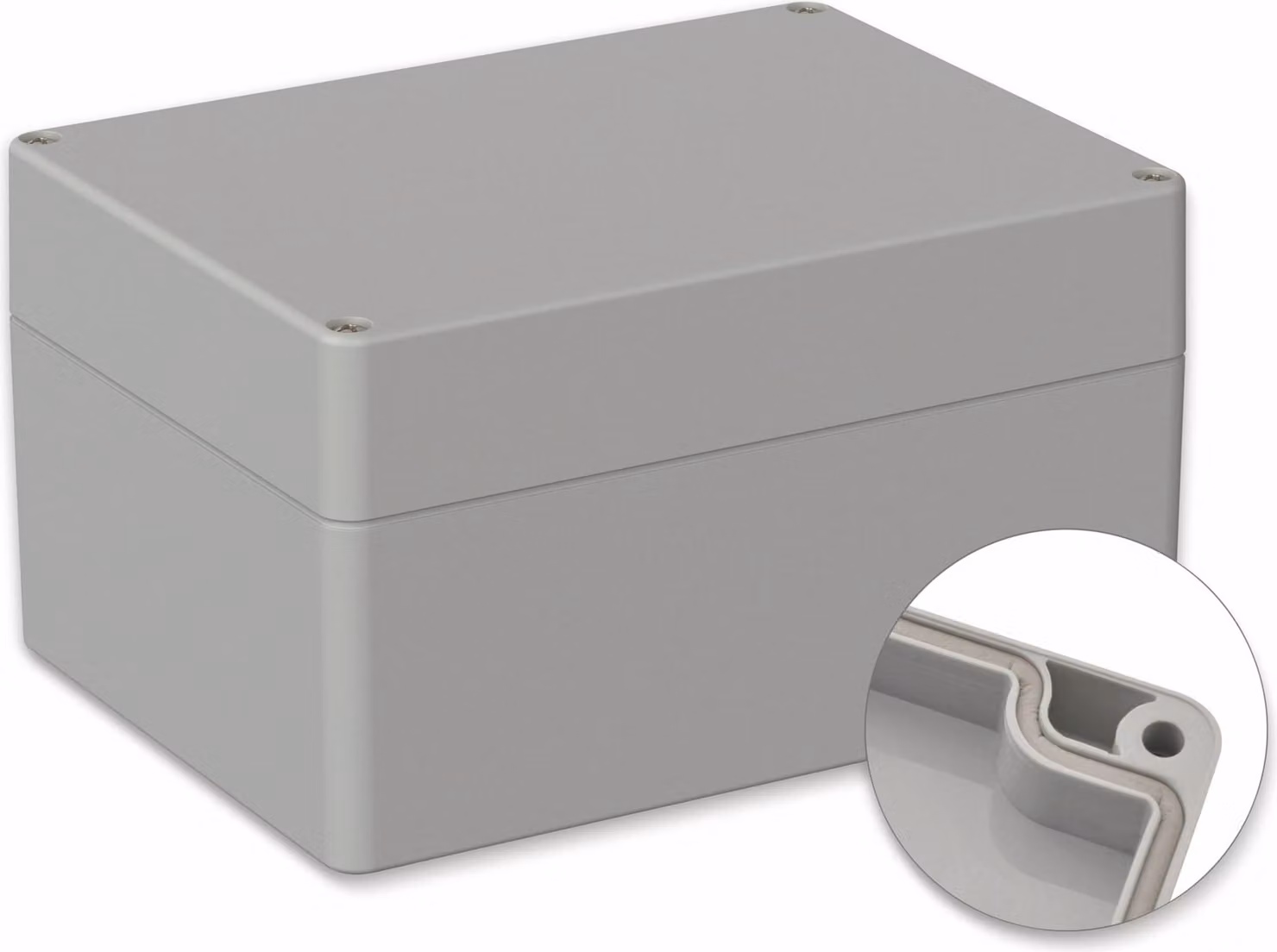 POLLIN, custodia in policarbonato, 160 x 120 x 90 mm, IP66, grigio chiaro