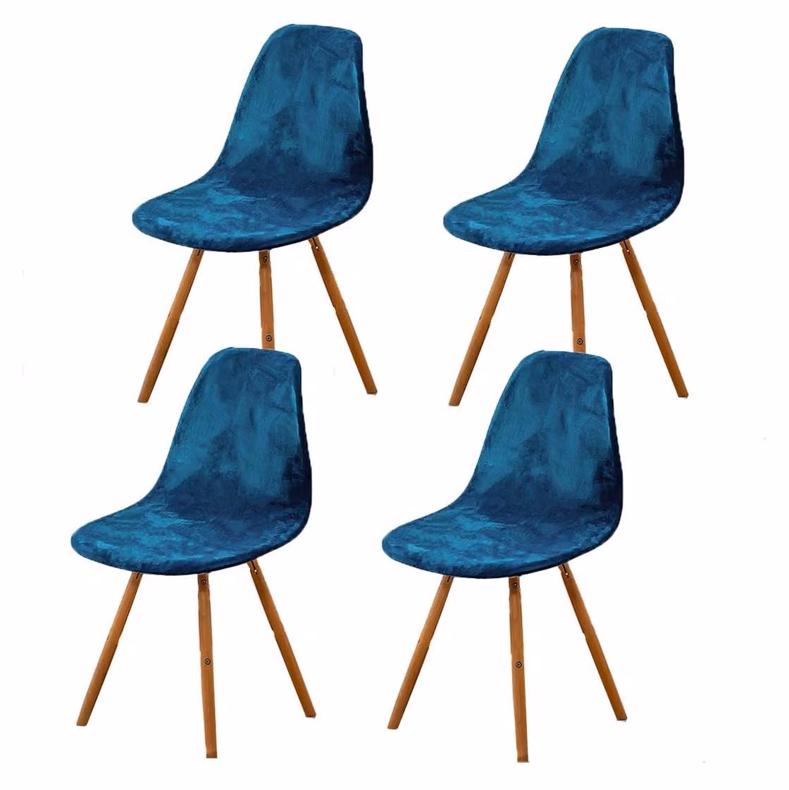 Copridivani da pranzo in velluto set da 4, in stile scandinavo