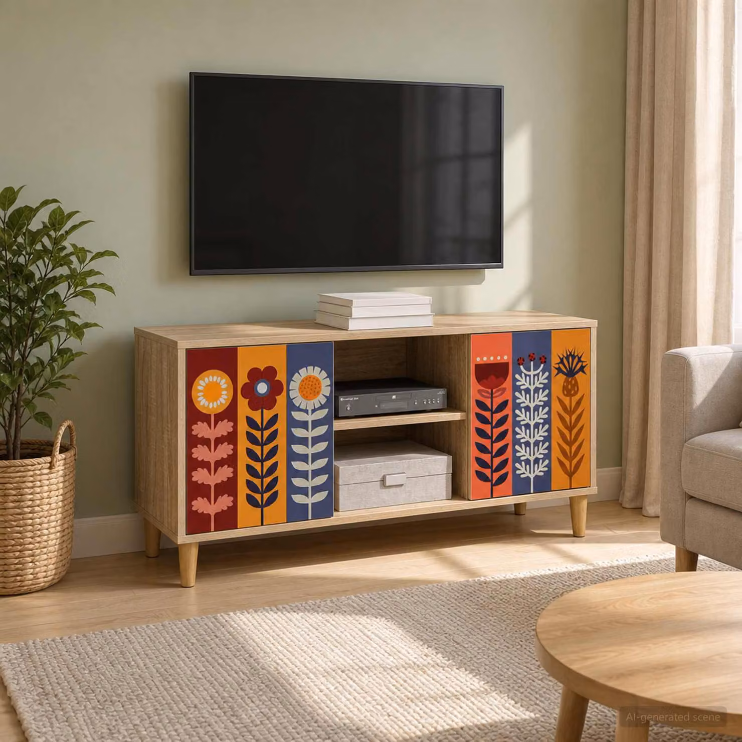 Mobile TV vidaXL ESSEN in legno ingegnerizzato color Sonoma marrone L 102 x P 33 x H 50 cm