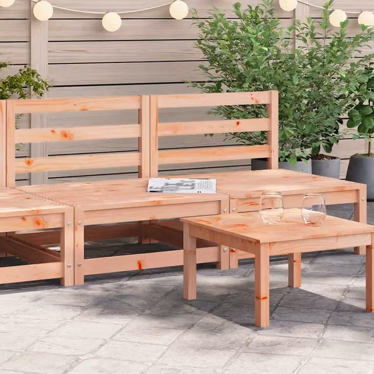 Set di 2 divani da giardino vidaXL senza braccioli in legno massello di Douglas marrone L/P/H: 70 x 70 x 67 cm