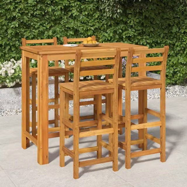 Set da Bar da Giardino 5 pz in Legno Massello di Acacia 3154396