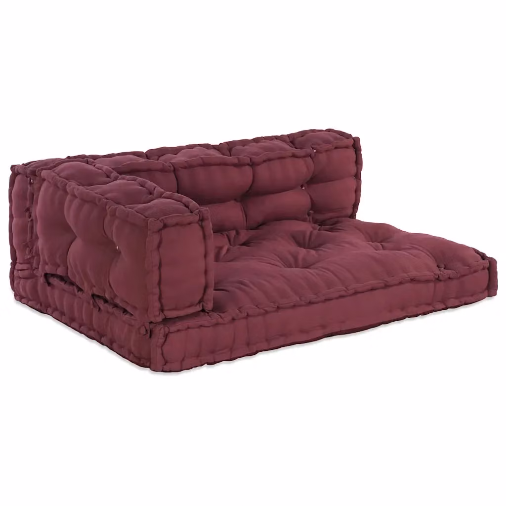 Set di 3 cuscini per divano pallet vidaXL in tessuto traspirante color rosso, L/P/H: 120 x 80 x 3 cm – 2