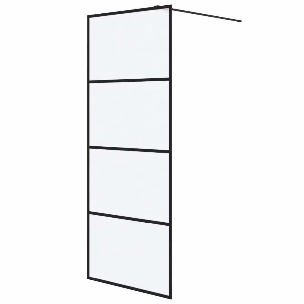 Parete Doccia Walk in vidaXL in Vetro Smerigliato Nero L: 80 cm, H: 195 cm – 2