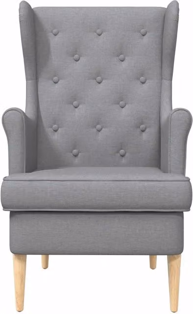 Poltrona Relax Moderna con Braccioli in Tessuto Grigio e Struttura in Legno e Metallo