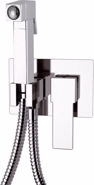 Miscelatore incasso per shut-off con doccetta shut-off , supporto doccia-presa acqua e flessibile doccia.