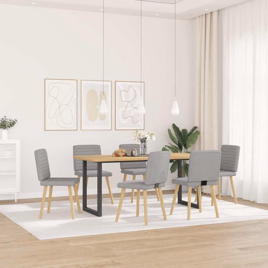 vidaXL Sedie da pranzo 6 pezzi. Tessuto grigio nuvola