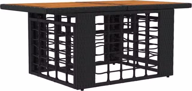 Tavolo da giardino rettangolare moderno in vetro e acciaio verniciato nero e multicolore L: 100 cm, P: 55 cm, H: 37 cm