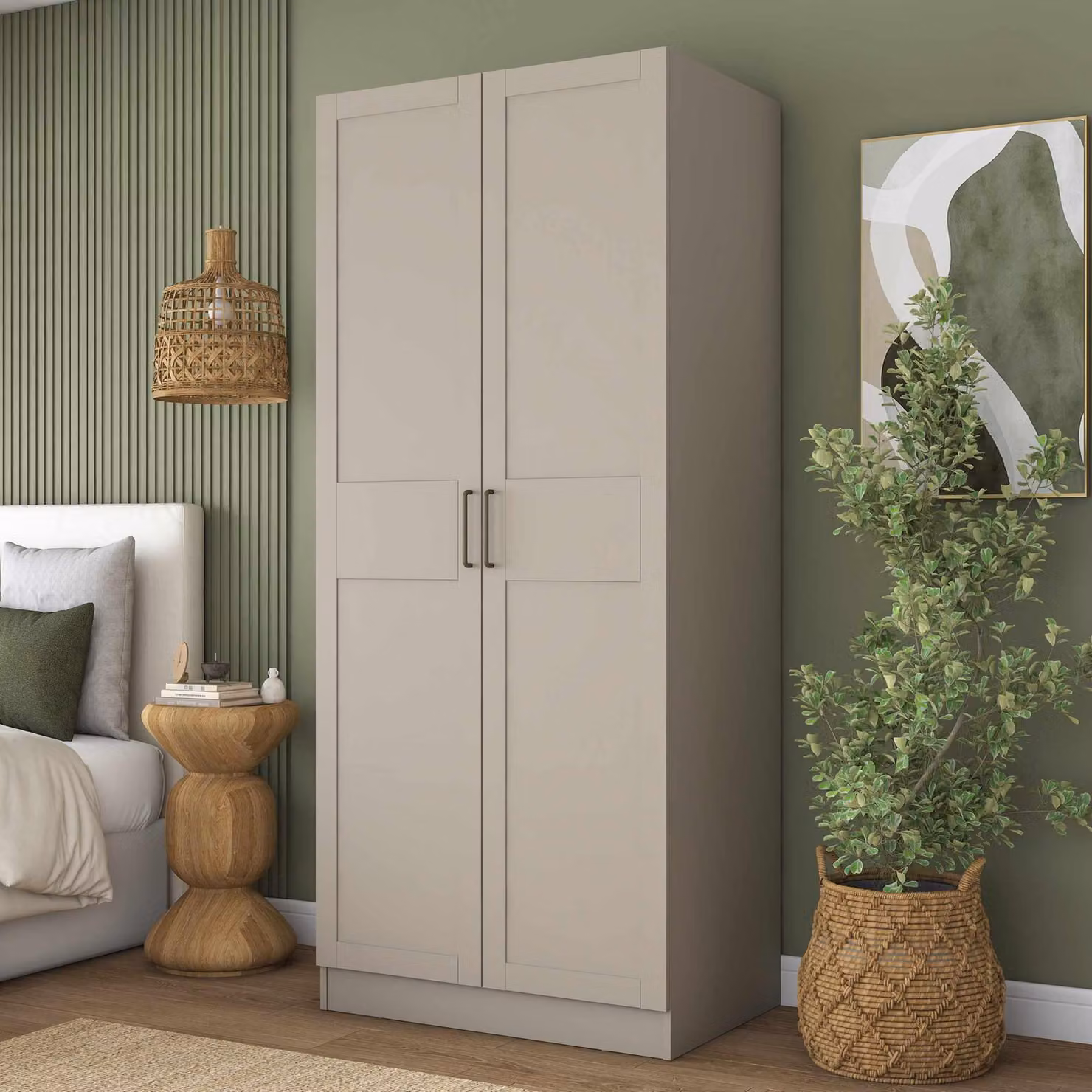 Skye Decor, armadio di alta qualità, color sabbia, dimensioni 90x210x57,5 cm | 100% melaminico