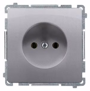 Simon Basic Presa singola b/u 16A IP20 acciaio inox BMG1.01/21