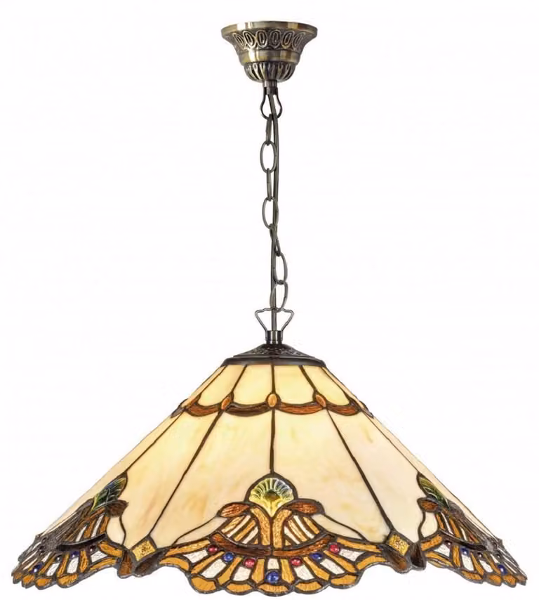 Casa Padrino Lampada a sospensione Tiffany Multicolore Ø 50 x H. 95 cm - Lampada a sospensione realizzata a mano in 288 parti
