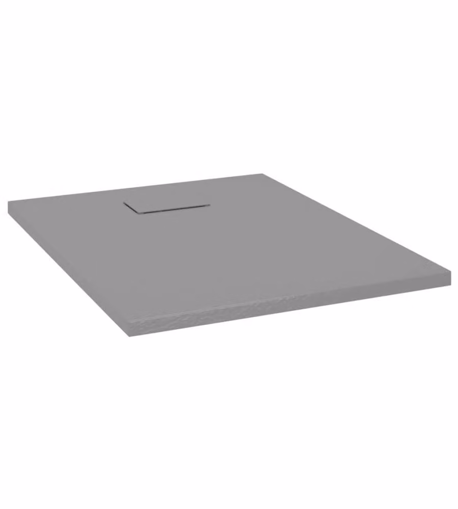 Piatto doccia rettangolare vidaXL in mineral cast grigio antiscivolo L: 90 cm, P: 70 cm – 2