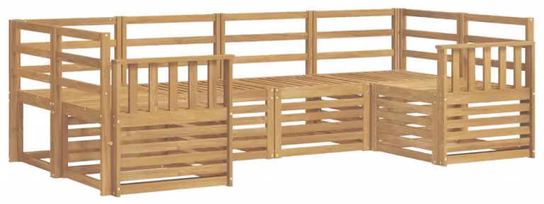 Set di divani da esterno, 6 pezzi, colore bianco, dimensioni 245 x 128,5 x 73 cm