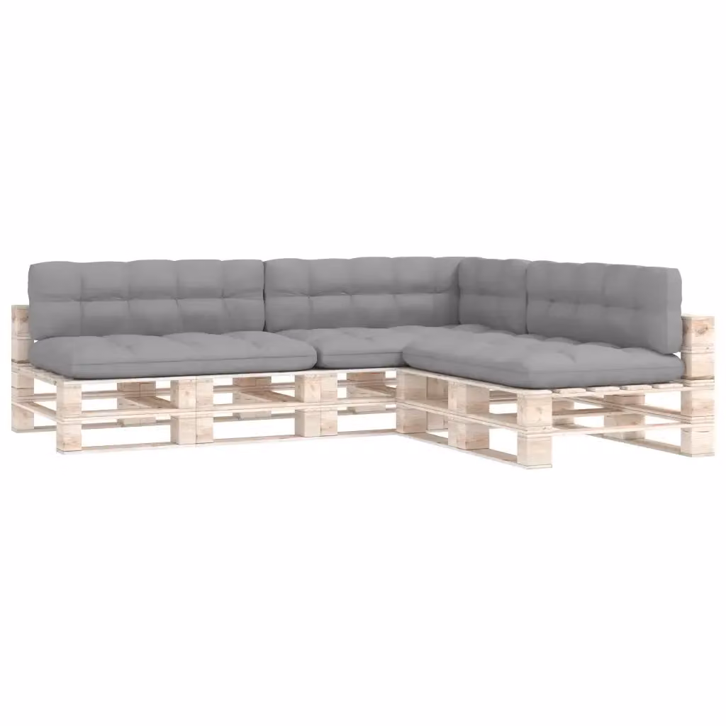 Set di 7 cuscini per divano pallet vidaXL grigi in poliestere, forma rettangolare, L/P/H: 120 x 80 x 10 cm – 2