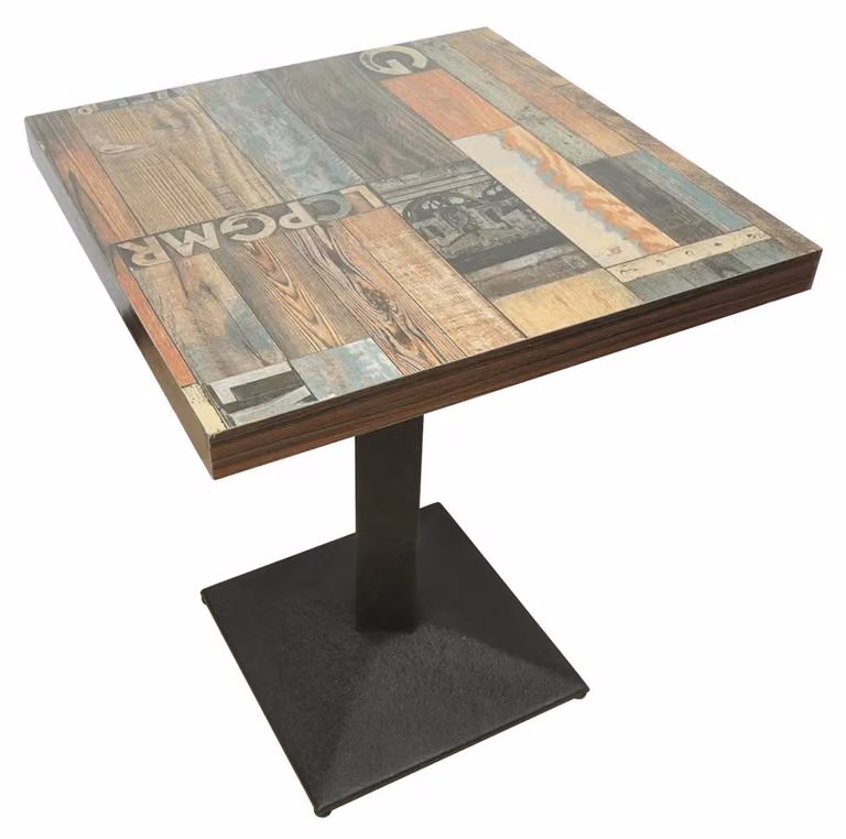 Tavolo da pranzo - Tavolo quadrato rialzato - Altezza 75 cm - Materiale: legno - Design retrò - Assemblaggio richiesto - Colore: C