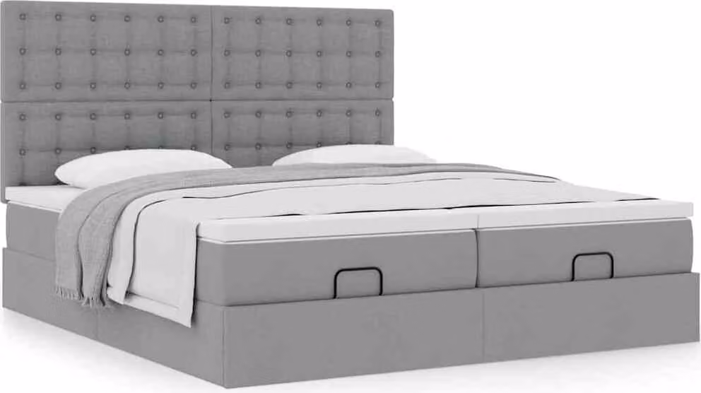 Struttura Letto Pouf con Materassi 180x200 cm in Tessuto