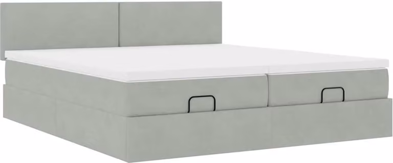 Struttura Letto Pouf con Materassi 200x200 cm Velluto