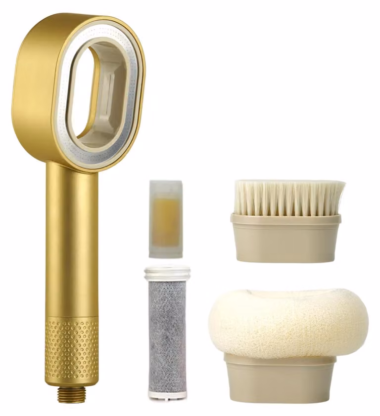 Testina doccia 3-in-1 con filtro, set di docce ad alta pressione, color oro