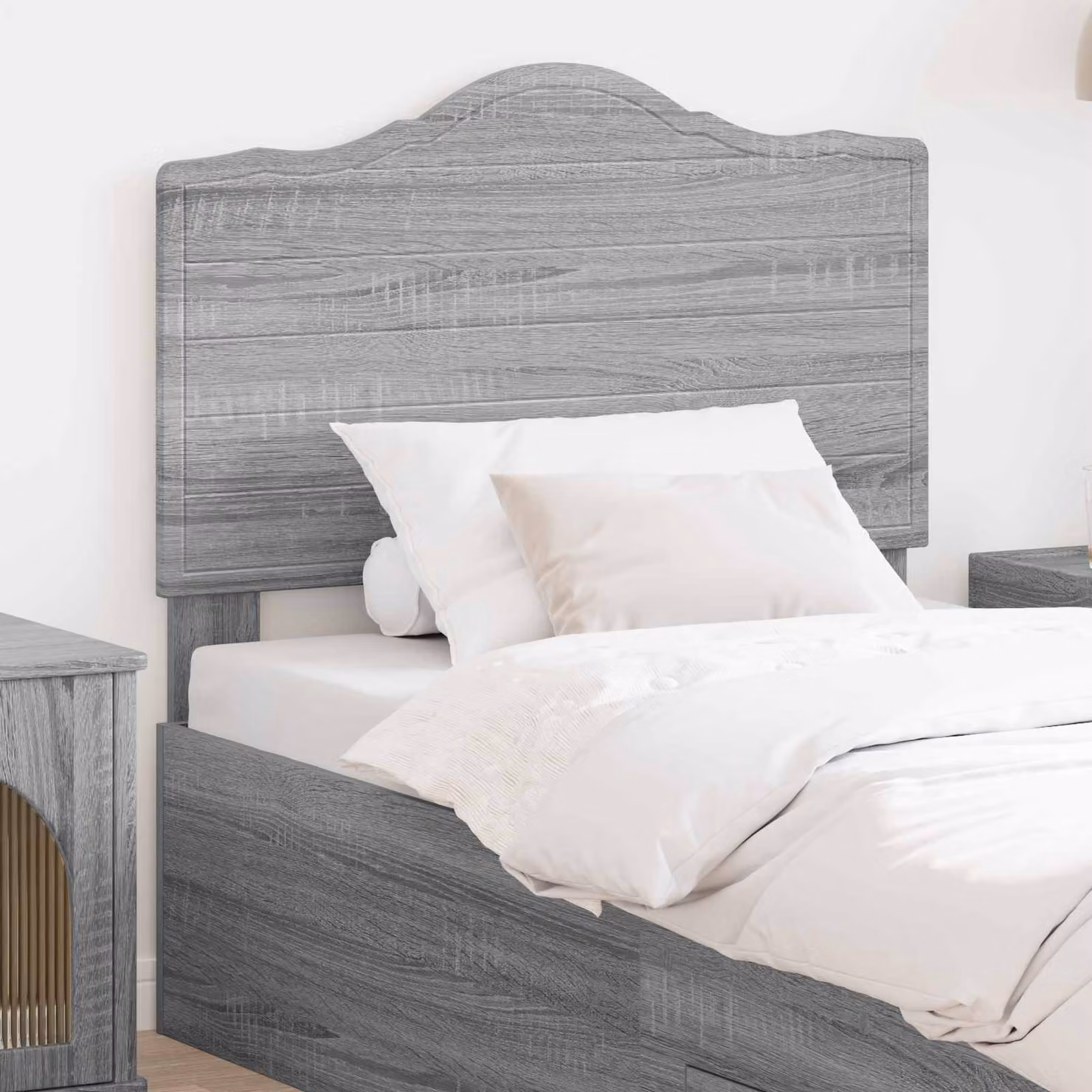 Testiera per letto moderna vidaXL in legno ingegnerizzato grigio Sonoma