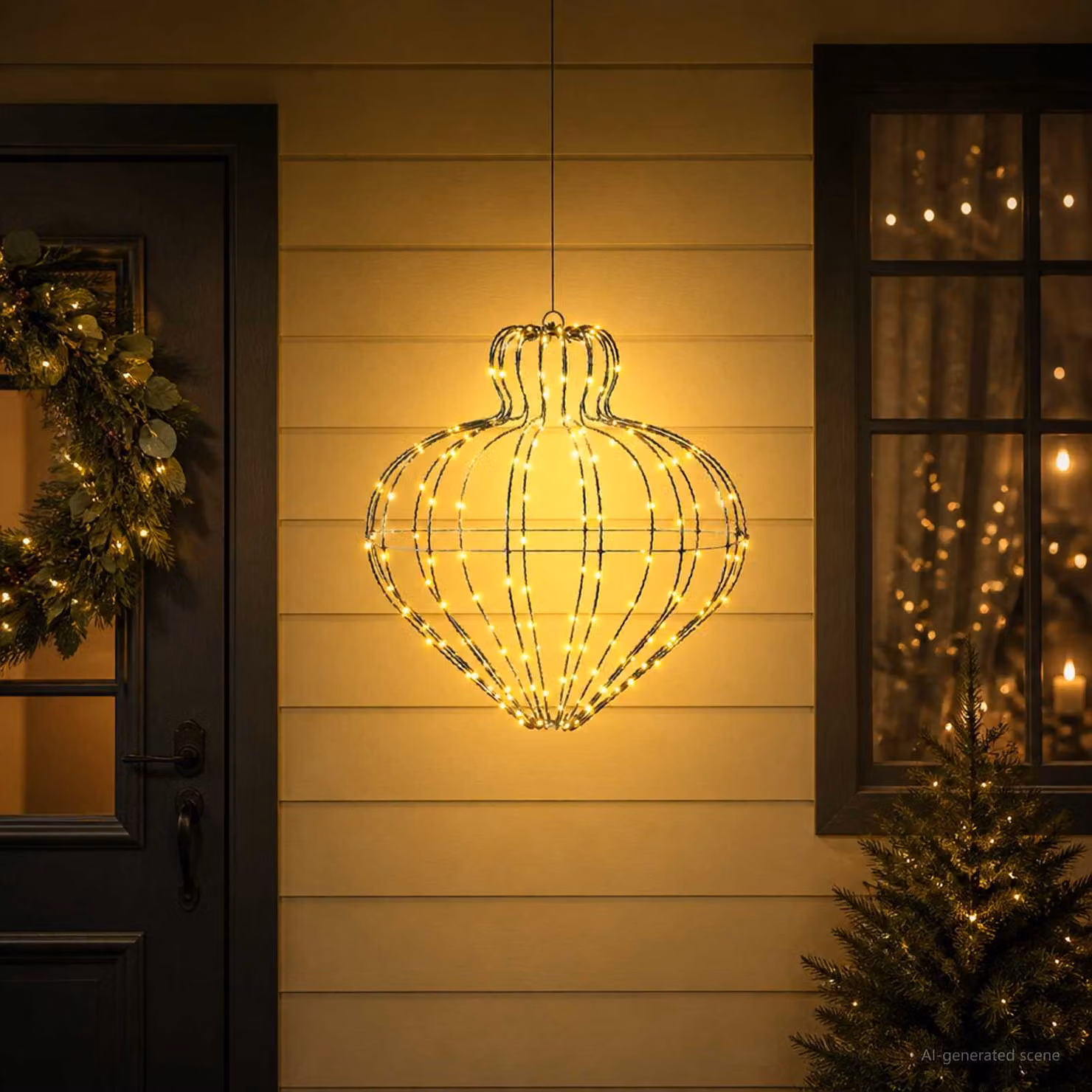 vidaXL Luce a punta di Natale 192 LED Bianco caldo Ø 45 x 40 cm