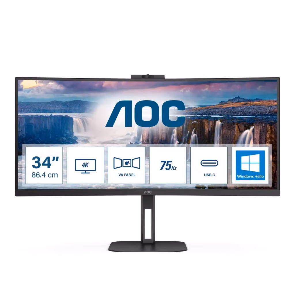 Monitor PC AOC CU34V5CW da 86,4 cm (34") Wide Quad HD 3440 x 1440 pixel, pannello VA, nero – 2