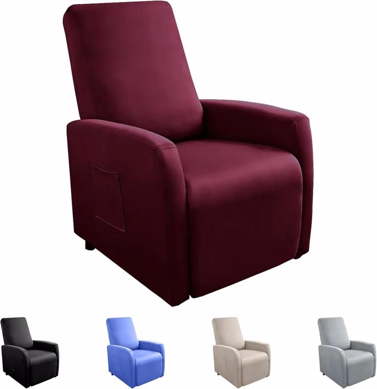 Copertura per poltrona, impermeabile, elasticizzata, lavabile, color borgogna, per poltrona relax