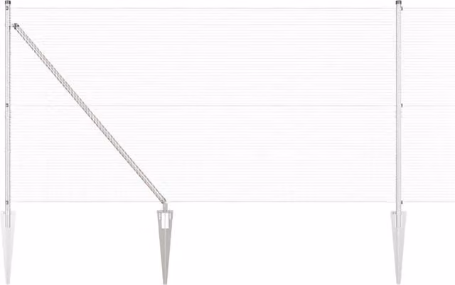 Recinzione da giardino in rete saldata con punte in acciaio color argento, modello in-ground, H: 120 cm, L: 45 cm, P: 27 cm – 1