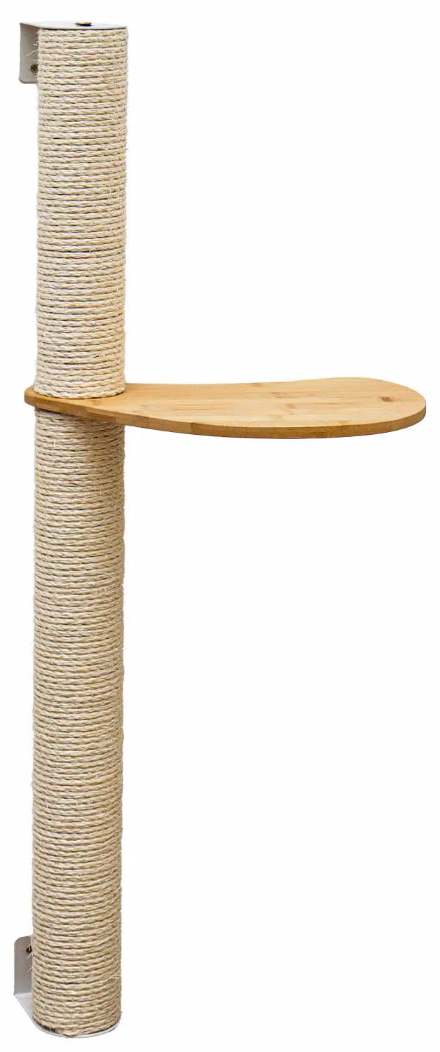 tiragraffi da parete da 96 cm con 1 plateau per gatti - tiragraffi in sisal per montaggio a parete