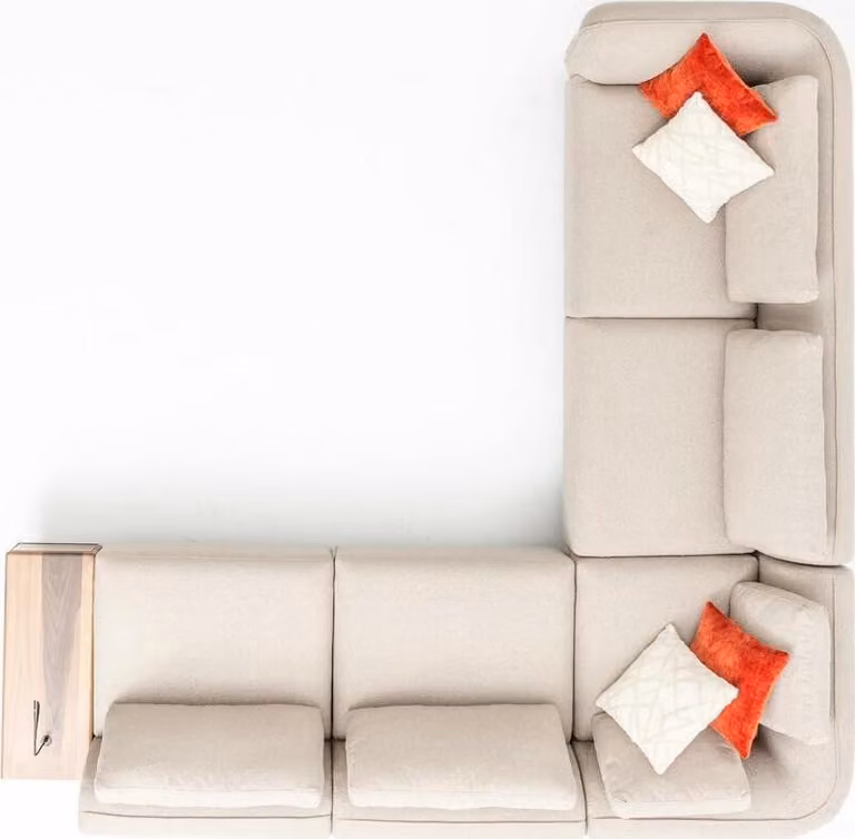 Ecksofa L-Form Beige Wohnzimmer Design Couchen Möbel Polstersofa 317x312