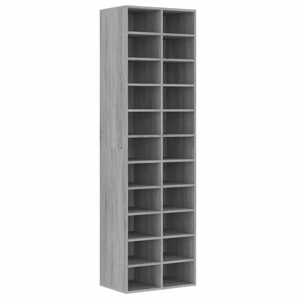 Scarpiera moderna vidaXL in legno grigio con ripiani piatti, L: 54 cm, P: 34 cm, H: 183 cm – 2