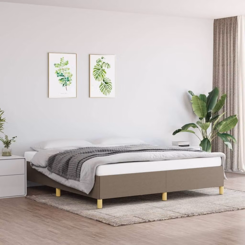 The Living Store Rete da letto Taupe 160x200 cm tessuto