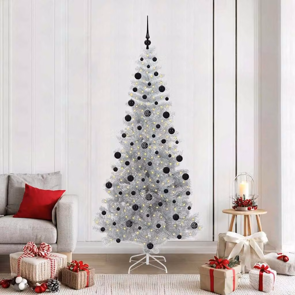 Maison Exclusive - Albero di Natale argentato, 210 cm, materiale: PET