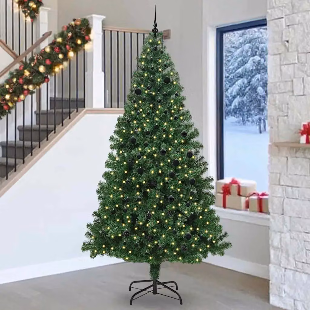 vidaXL Albero di Natale artificiale con 300 LED Verde 240 cm