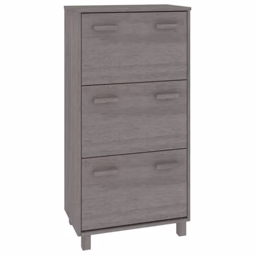 Helloshop26 Scarpiera Range Scarpe, armadio ingresso corridoio, soggiorno, 59,5 x 35 x 117 cm, pino massiccio grigio 02_0021862