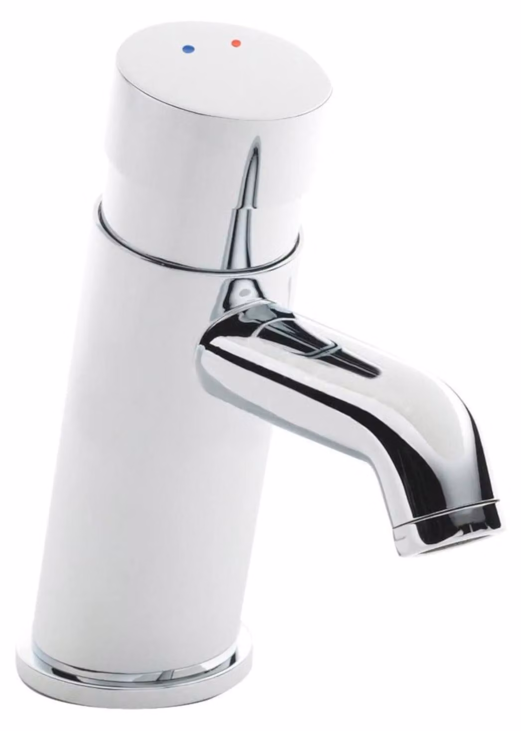 Miscelatore per lavabo, cromo, con chiusura automatica, in ottone, attacco 1/2"