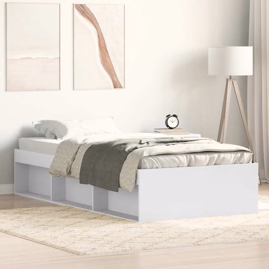 vidaXL Giroletto moderno in legno e MDF bianco L 100 cm x P 200 cm