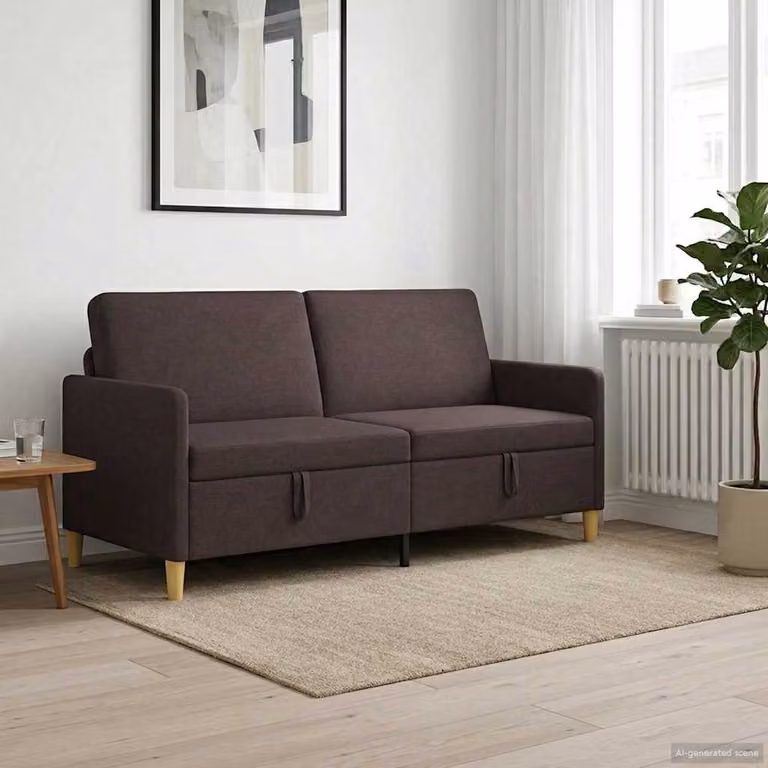 vidaXL Divano Moderno con Funzione Letto e Contenitore, Marrone, L: 172 cm, P: 78 cm, H: 87 cm