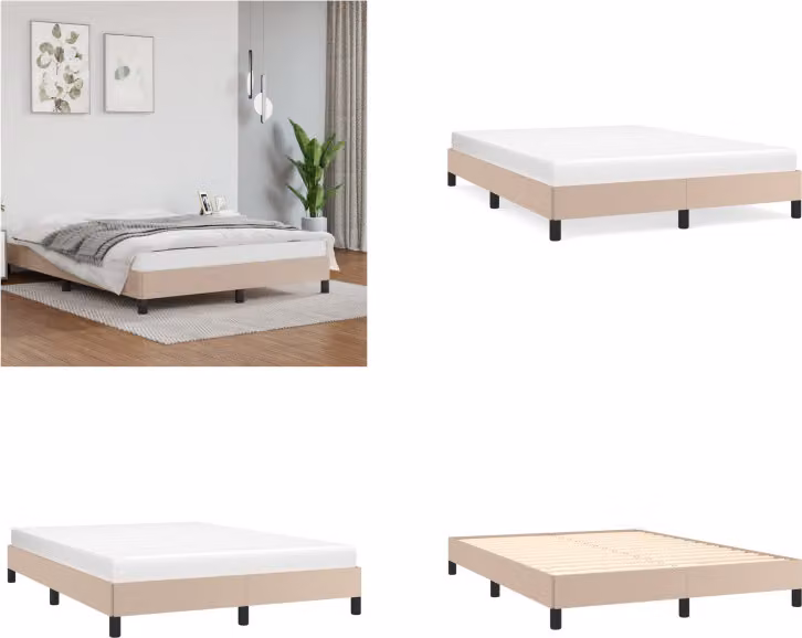vidaXL Struttura letto Cappuccino Brown 140x200 cm in Pelle finta - Struttura letto - Cornici letto - Letto - Mobili per la camera da letto