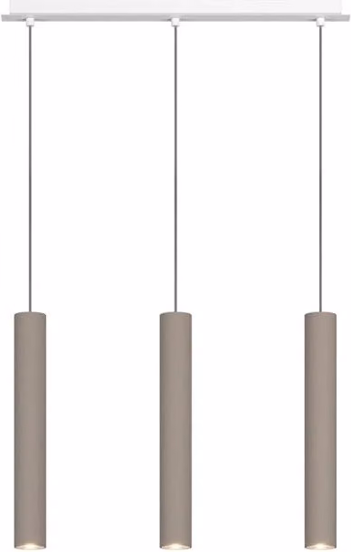 Lampadario a sospensione Xeana in metallo bianco e marrone con 3 luci GU10 in stile industrial-minimal