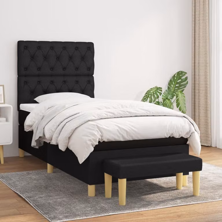 Maison Exclusive - Giroletto a Molle con Materasso Nero 80x200 cm inTessuto