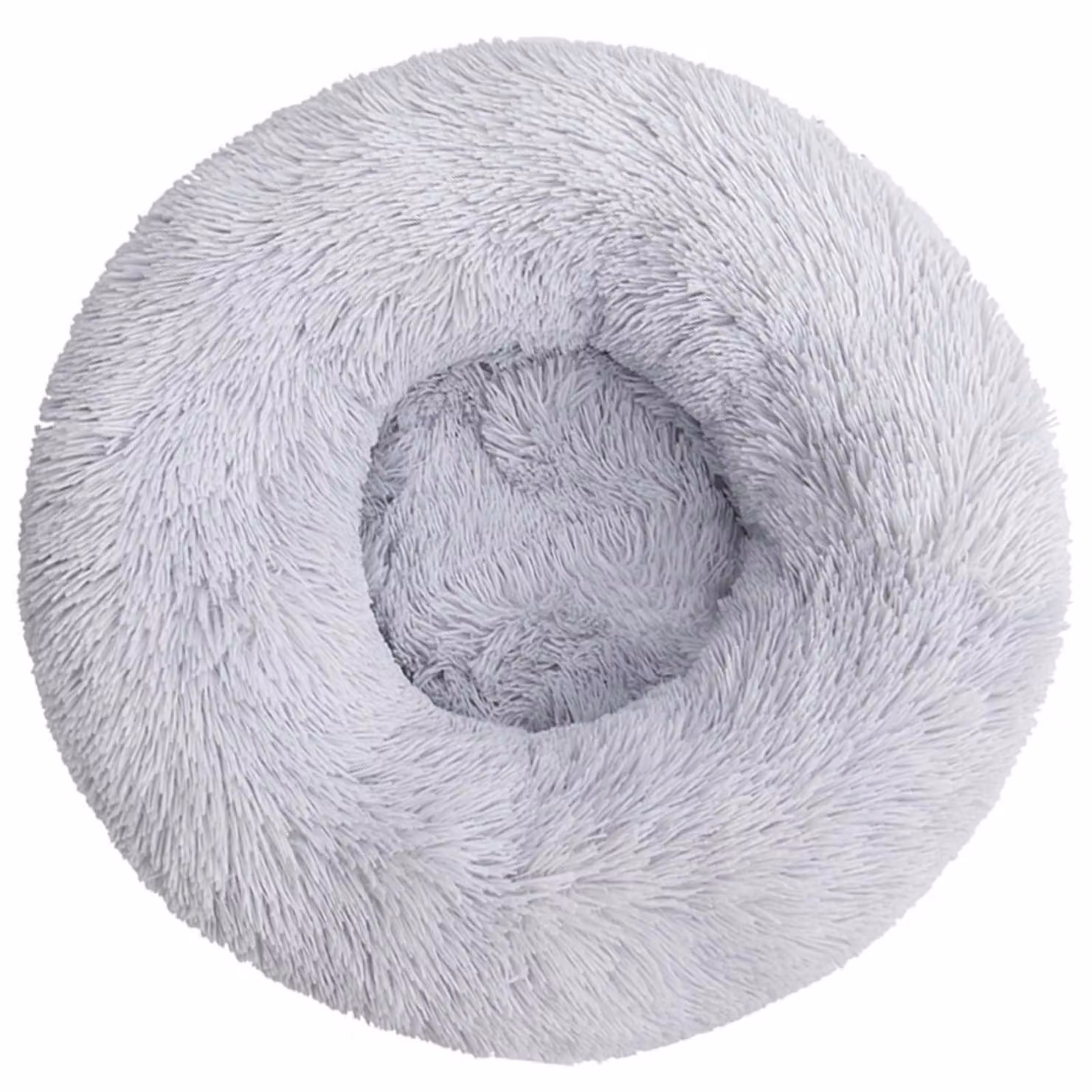 Cuccia per cani, cuccia per gatti, lavabile, piccola, in peluche, morbida, rotonda, grigio chiaro, 35 cm