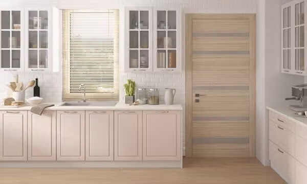 Mobile da cucina 340cm grigio / bianco traffico - laccato opaco bianco crema Mobile da cucina country house