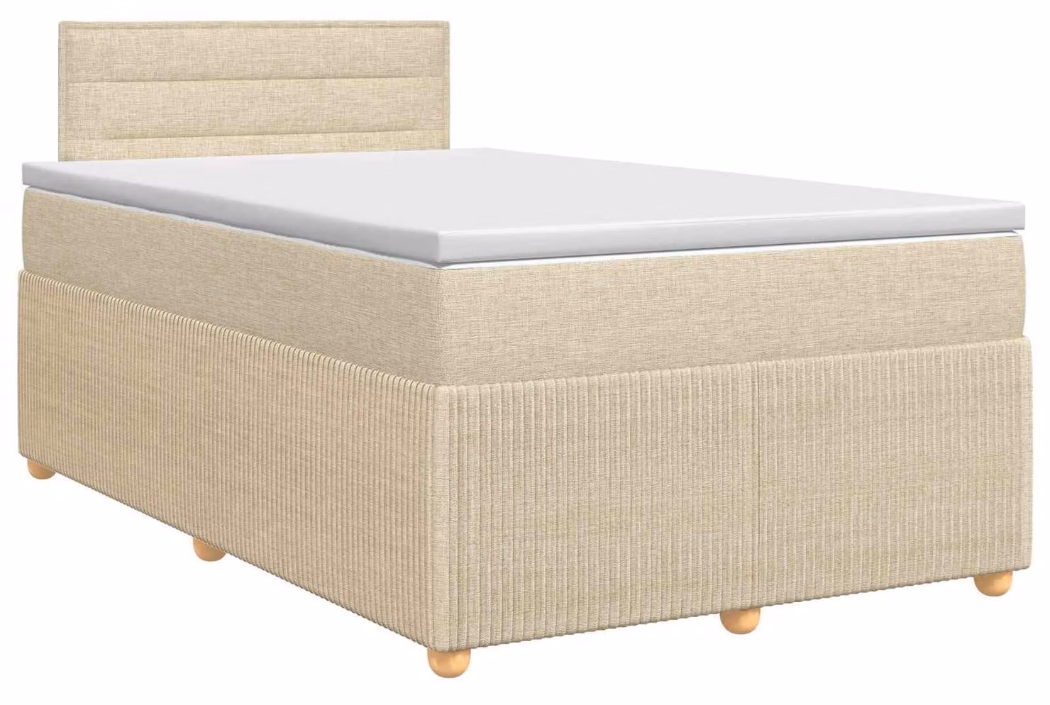 vidaXL Letto a molle con materasso crema 120 x 200 cm in tessuto