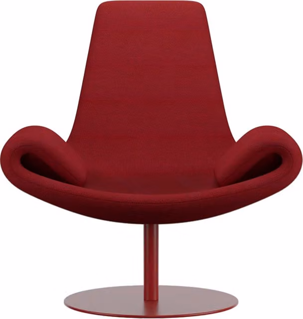 Poltrona lounge Wing Qeeboo in tessuto Pugi rosso con braccioli e struttura in metallo L: 148 cm, P: 102 cm, H: 79 cm