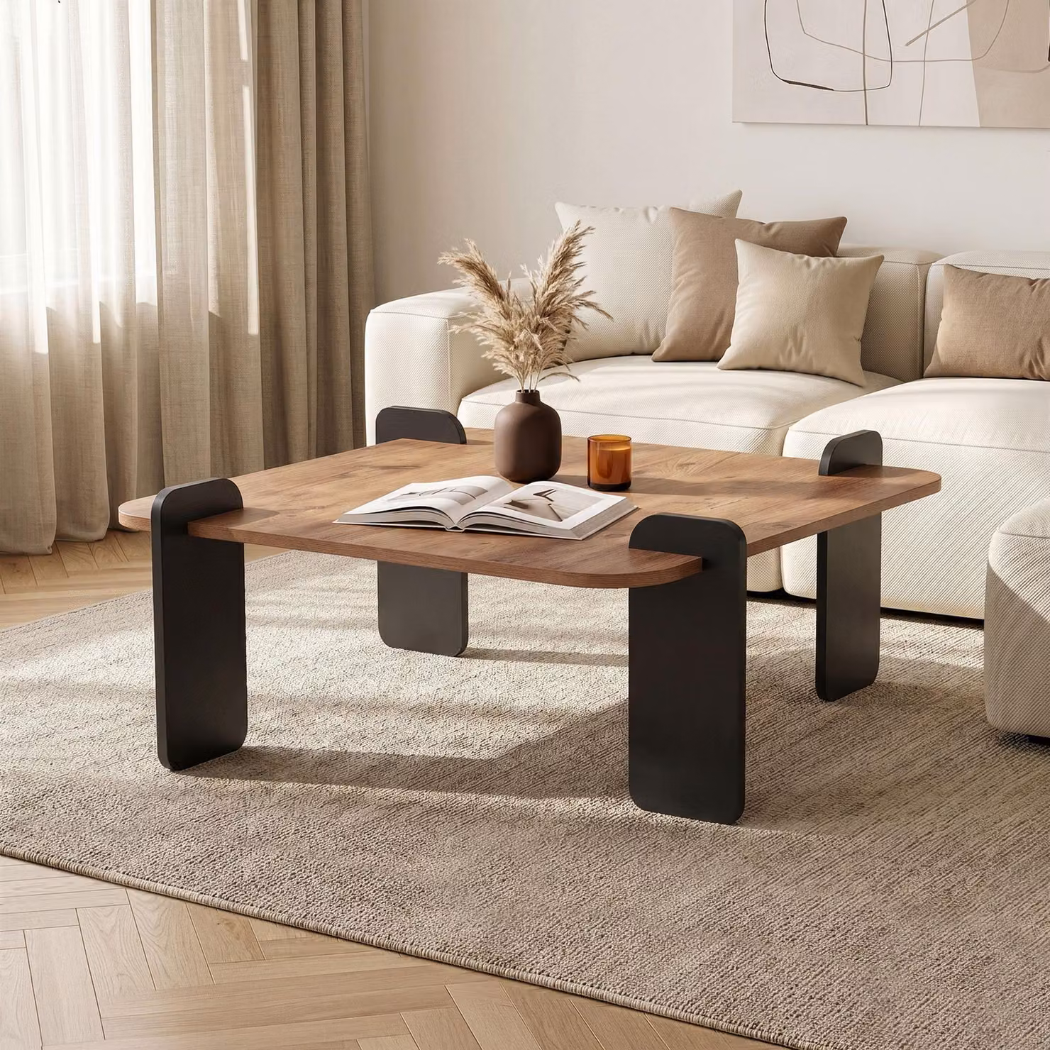 Skye Decor, Tavolino Nesting (3 pezzi) - Rovere Saphir, 100% melaminico | Pannello truciolare rivestito al 100% in melamina